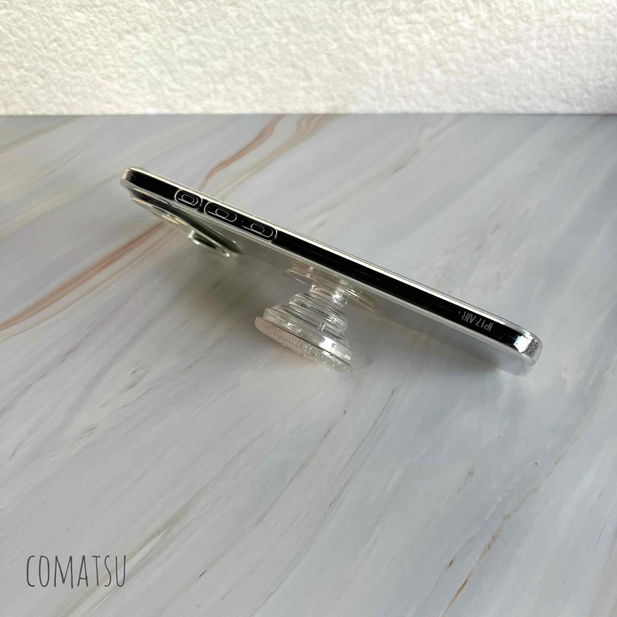 イニシャル入り きらきらDryFlower グリップソケット付きスマホケース スマホスタンド カバー | 6枚目